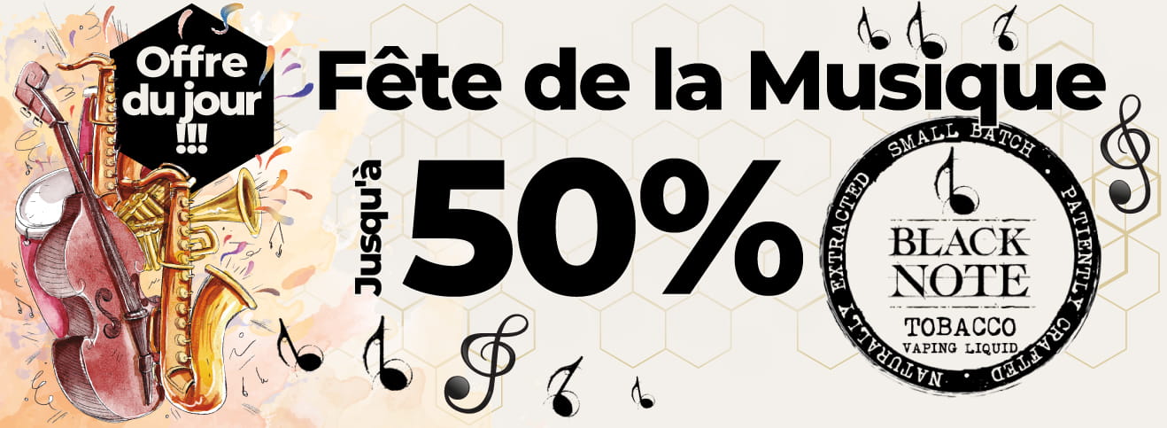 vape liquid Liquide fete de la musique black not tabacco tabak natur bio