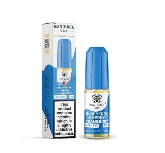 Bar Juice 5000 - Myrtille, cerise & cranberry - E-liquide 10 ml (Sels de nicotine) Bar Juice 5000 - Myrtille, cerise & cranberry - E-liquide 10 ml (Sels de nicotine)