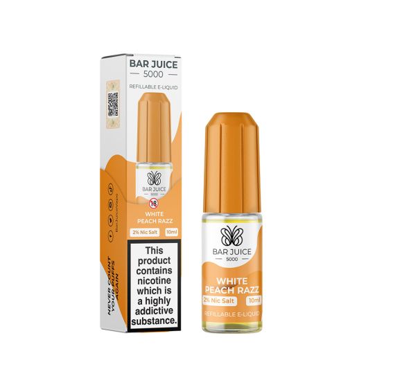 Bar Juice 5000 - White Peach Razz - 10ml Liquid (Nik-Salz)