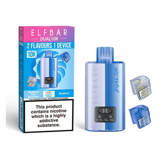 Elf Bar Dual 10K 20mg Hybrid System Blueberry Edition Elf Bar Dual 10K 20mg Hybrid System Blueberry Edition