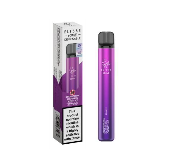 Elfbar V2 600 - NS20mg - Einweg Pod - Strawberry Raspberry Cherry Ice Strawberry Raspberry Cherry Ice