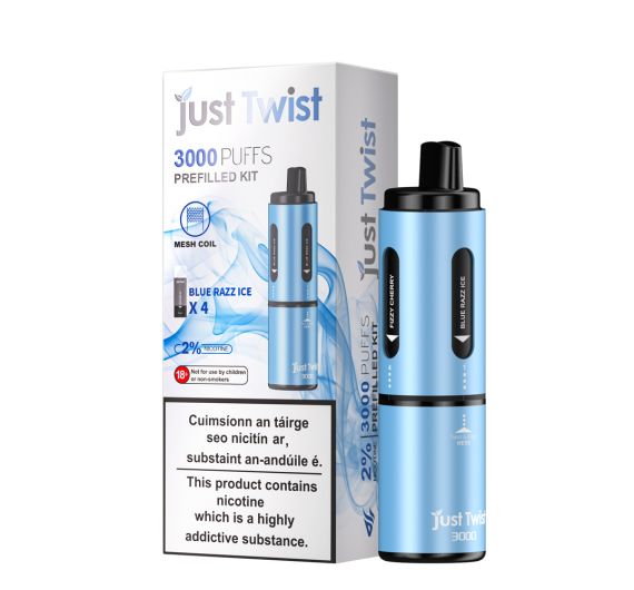 Just Twist 3000 - NS20mg - Hybrid System Blue Battery - Blue Razz Ice Just Twist 3000 - NS20mg - Hybrid System Blue Battery - Blue Razz Ice