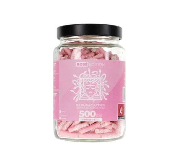 Medusafilters - Filtres à charbon actif Rosé 500 pcs en pot en verre