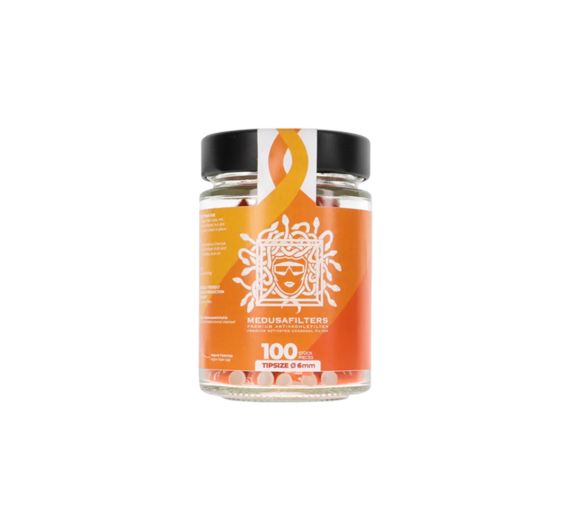 Medusafilters - Filtres à charbon actif Sunset, 100 pièces en bocal en verre