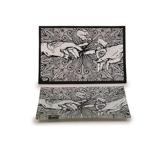 Puff Puff Pass It - tapis et plateau en verre - gris