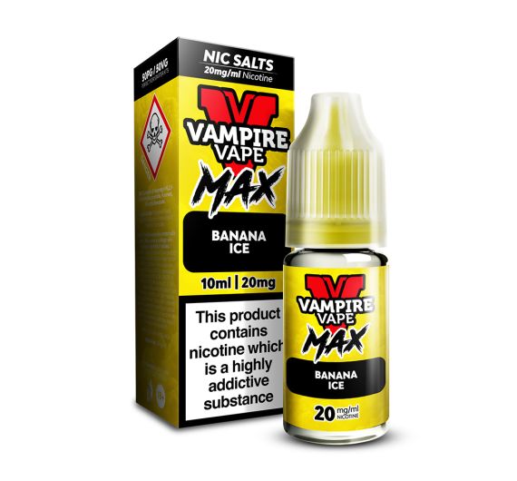 Vampire Vape MAX - Banane glacée - E-liquide 10ml (Sels de nicotine) Vampire Vape MAX - Banane glacée - E-liquide 10ml (Sels de nicotine)