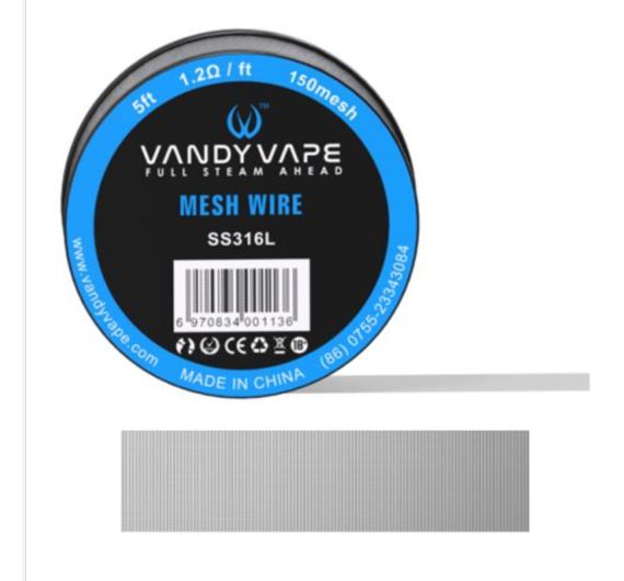 VandyVape - fil mesh SS316L 150 mesh 150 cm