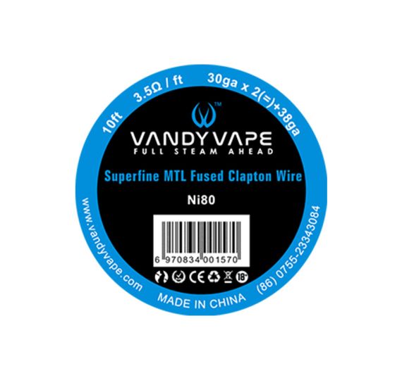 VandyVape fil résistif Superfine MTL Fused Clapton 30GA*2+38GA VandyVape fil résistif Superfine MTL Fused Clapton 30GA*2+38GA