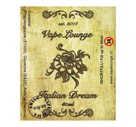 Vapelounge Premium - Italian Dream - E-liquide Shortfill 30/60 ml Vapelounge Premium - Italian Dream - E-liquide Shortfill 30/60 ml