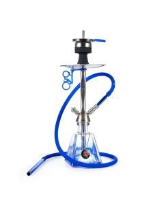 Chicha Amy Deluxe - I need u 038R - nickel/bleu - 2 tuyaux Chicha Amy Deluxe - I need u 038R - nickel/bleu - 2 tuyaux