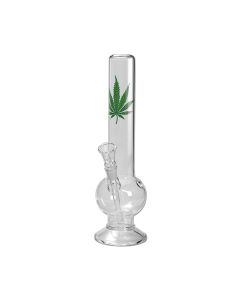 Breit - Glas Bong - Hanfblatt Grün Breit - Glas Bong - Hanfblatt Grün