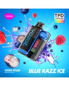 Vozol VISTA Plug Kit - 20mg - Hybrid System Blue Razz Ice Vozol VISTA Plug Kit - 20mg - Hybrid System Blue Razz Ice