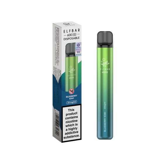 Elf Bar V2 600 - NS20mg - Pod jetable Blueberry Kiwi Elf Bar V2 600 - NS20mg - Pod jetable Blueberry Kiwi