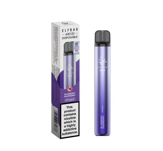 Elf Bar V2 600 - NS20mg - Pod jetable Blueberry Raspberry