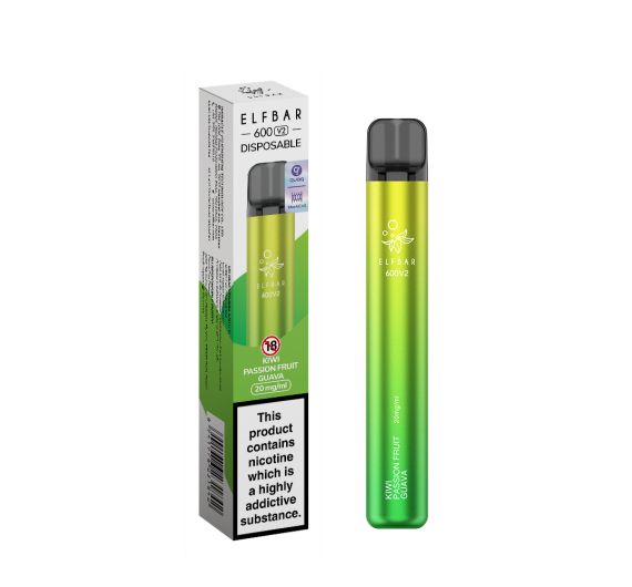 Elf Bar V2 600 - NS20mg - Pod jetable Kiwi Passionfruit Guava Elf Bar V2 600 - NS20mg - Pod jetable Kiwi Passionfruit Guava