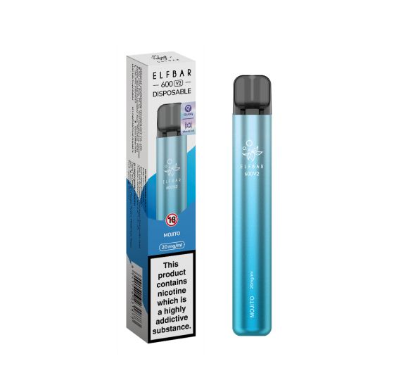 Elf Bar V2 600 - NS20mg - Pod jetable Mojito