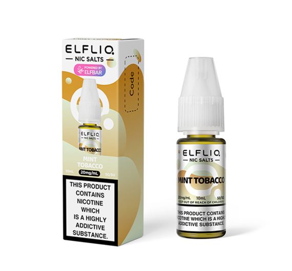 ElfBar Elfliq - Menthe Tabac - 10ml Liquide (Sel de Nicotine)