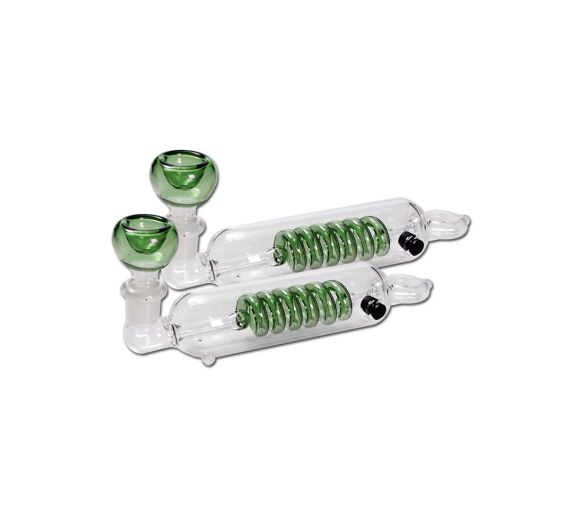 Grüne Spirale - Glaspfeife Grüne Spirale - Glaspfeife