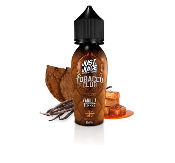 Just Juice Tobacco Club - Vanilla Toffee - 50/60ml Liquide (Shortfill) Just Juice Tobacco Club - Vanilla Toffee - 50/60ml Liquide (Shortfill)