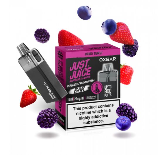 Just Juice - X Oxbar RRB - Berry Burst - Système Hybride (6000 Puff) Just Juice - X Oxbar RRB - Berry Burst - Système Hybride (6000 Puff)
