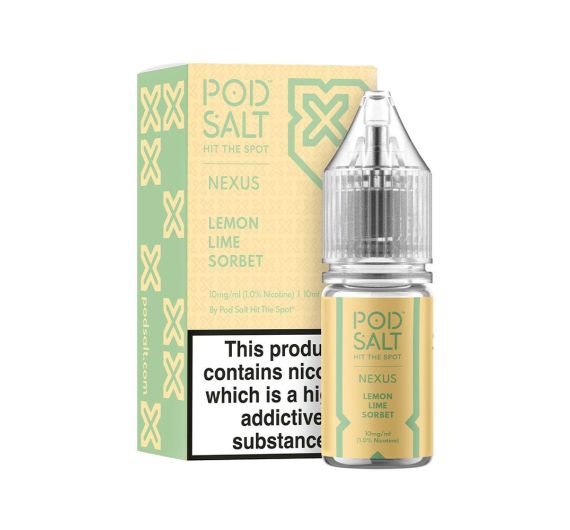 Pod Salt Nexus - Lemon Lime Sorbet - 10ml Liquide (Sels de Nicotine) Pod Salt Nexus - Lemon Lime Sorbet - 10ml Liquide (Sels de Nicotine)