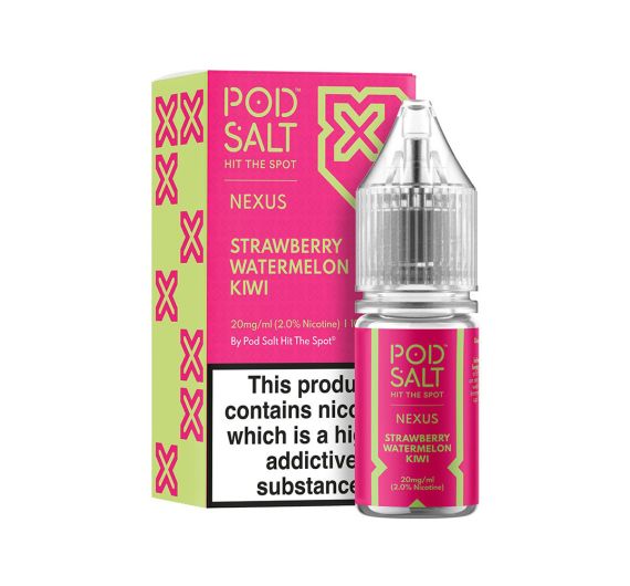 Pod Salt Nexus - Strawberry Watermelon Kiwi - 10ml Liquide (Sels de Nicotine) Pod Salt Nexus - Strawberry Watermelon Kiwi - 10ml Liquide (Sels de Nicotine)