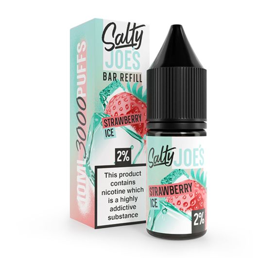 Recharge de Bar Salty Joe's - Fraise Glacée - 10ml Liquide (Sel de Nicotine) Recharge de Bar Salty Joe's - Fraise Glacée - 10ml Liquide (Sel de Nicotine)