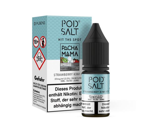 Pod Salt Fusion - Straw Kiwi Ice - 10ml Liquide (20mg Sels de Nicotine)