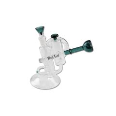 Black Leaf - Glas Bubbler - Trompete/Meergrün Black Leaf - Glas Bubbler - Trompete/Meergrün