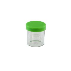 Pot en verre transparent de 10 ml avec couvercle en silicone vert Pot en verre transparent de 10 ml avec couvercle en silicone vert