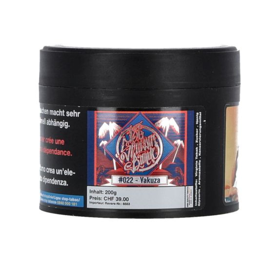 187 Strassenbande - #22 Yacuza - 200g - Tabacco per shisha 187 Strassenbande - #22 Yacuza - 200g - Tabacco per shisha