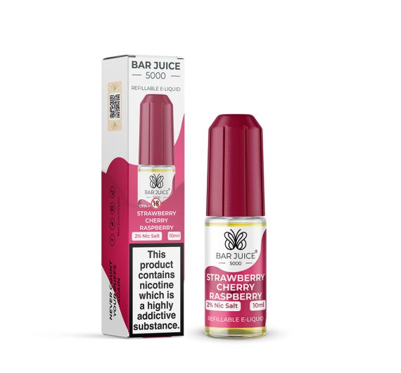 Bar Juice 5000 - Strawberry Cherry Raspberry - 10ml Liquid (Nik-Salz) Bar Juice 5000 - Strawberry Cherry Raspberry - 10ml Liquid (Nik-Salz)