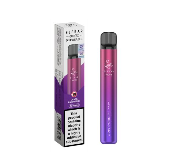 Elfbar V2 600 - NS20mg - Einweg Pod - Grape Raspberry Grape Raspberry