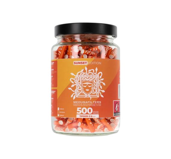 Medusafilters - Filtri ai carboni attivi Sunset, 500 pz, barattolo in vetro