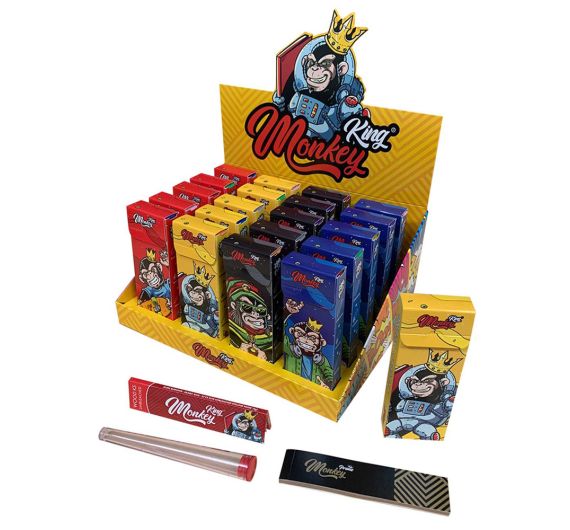 Monkey King - Kit con Cartine + tips + tubo porta joint - Assortito Monkey King - Kit con Cartine + tips + tubo porta joint - Assortito