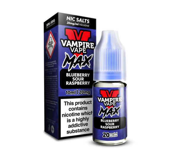 Vampire Vape MAX - Mirtillo e lampone acidulo - Liquido 10ml (Sali di nicotina)