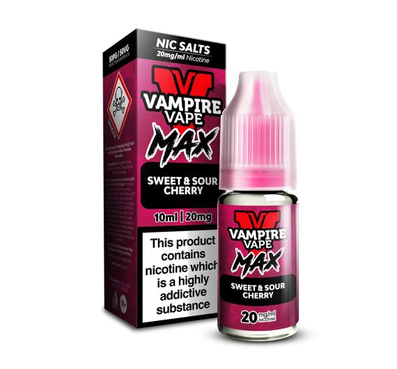 Vampire Vape MAX - Ciliegia dolce e acidula - Liquido 10ml (Sali di nicotina) Vampire Vape MAX - Ciliegia dolce e acidula - Liquido 10ml (Sali di nicotina)