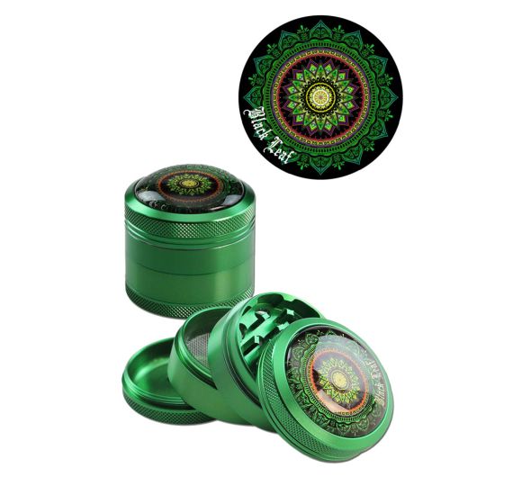 Black Leaf - 4-teilig Mandala Grün - Grinder