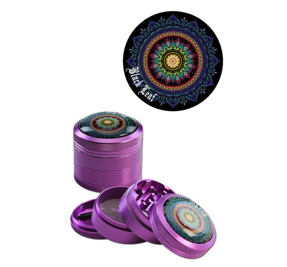 Black Leaf - 4-teilig Mandala Violett - Grinder