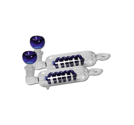 Blaue spiralförmige - Glaspfeife