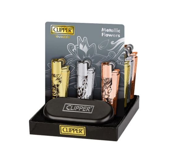 Clipper Classic - Metallfeuerzeug METALLIC FLOWERS