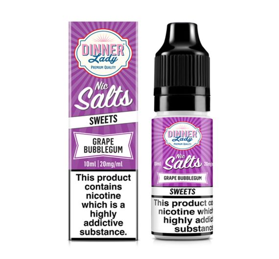 Dinner Lady SWEETS - Grape Bubblegum - 10ml Liquid (Nic Salt) NEW!