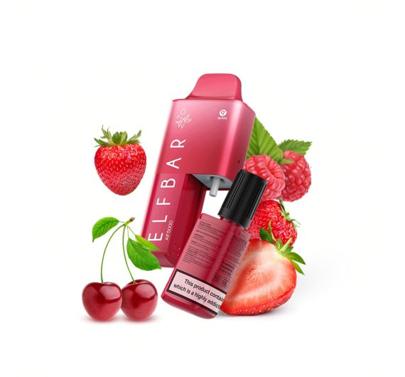 Elfbar AF5000 - NS20mg - Sistema Ibrido Strawberry Raspberry Cherry Ice