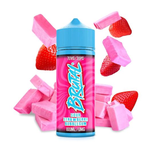 Just Juice Brutal - Sour Strawberry Bubble Gum - 100/120ml (Shortfill) Just Juice Brutal - Sour Strawberry Bubble Gum - 100/120ml (Shortfill)