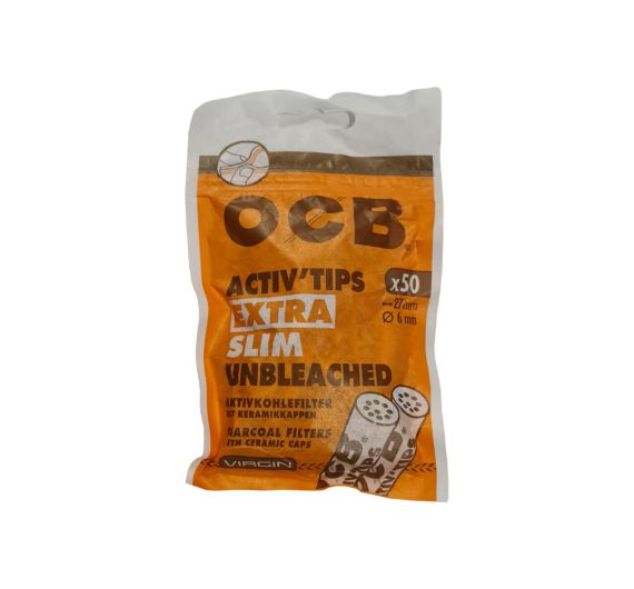 OCB - Activ Tips Aktivkohlefilter Extra Slim ungebleicht OCB - Activ Tips Aktivkohlefilter Extra Slim ungebleicht