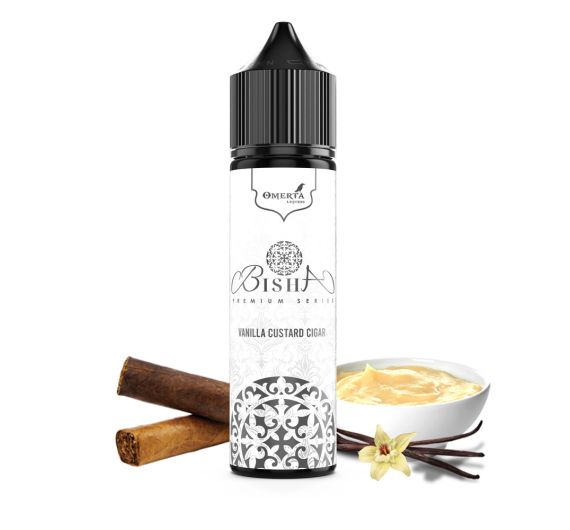 Omerta Liquidi Bisha - Vanilla Custrad Cigar - 50/60ml Liquid (Shortfill)