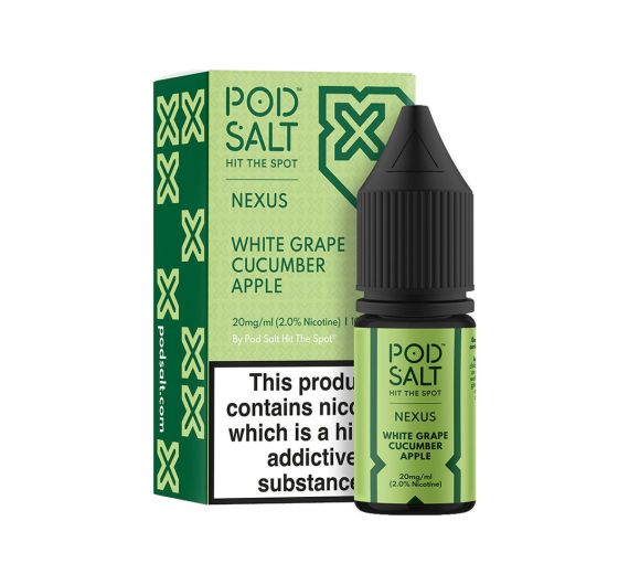 Pod Salt Nexus - White Grape Cucumber Apple - 10ml Liquid (Nic Salt)