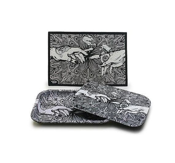 Puff Puff Pass It - Matte und Metalltablett mit Deckel - Grau