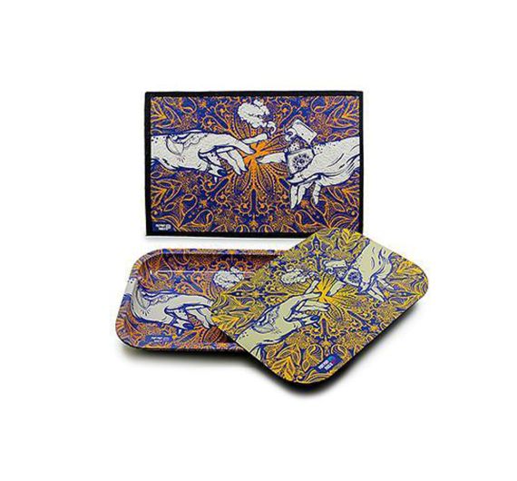 Puff Puff Pass It - Matte und Metalltablett mit Deckel - Orange