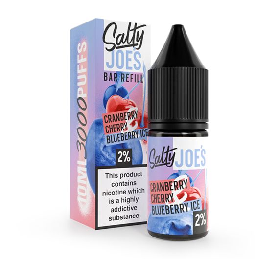 Ricarica Bar di Salty Joe's - Mirtillo Rosso Ciliegia Mirtillo Ghiacciato - 10ml Liquido (Sale di Nicotina)